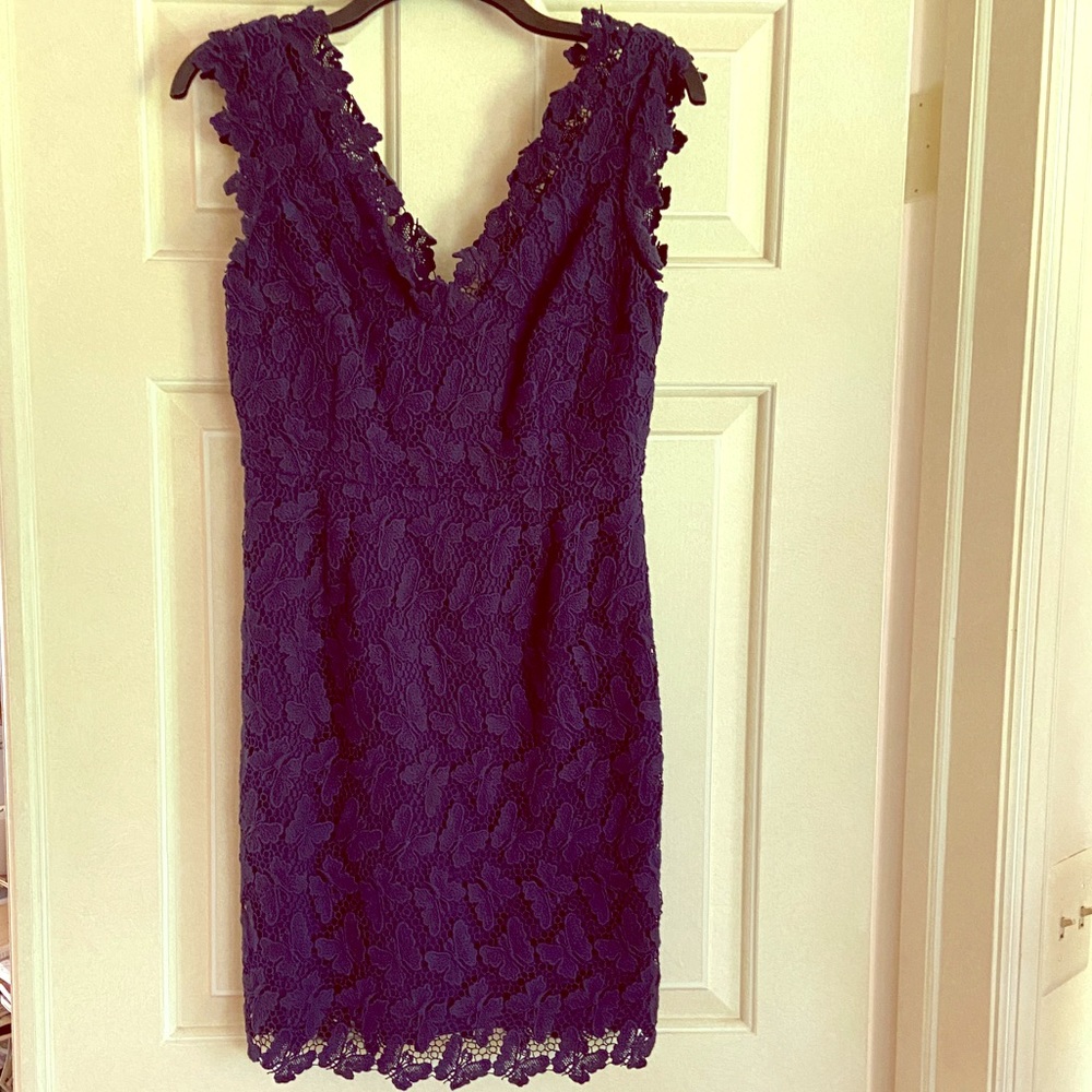 EUC Lilly Pulitzer Reeve Dress Navy Butterfly Lace